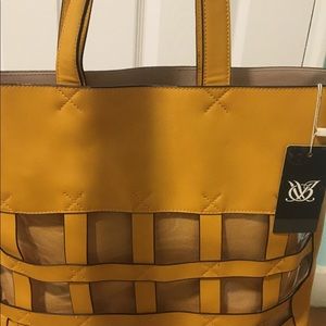Sunflower yellow tote with inner canvas pouch
